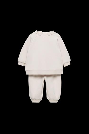 CONJUNTO SUDADERA Y PANTALÓN JOGGER - Beige claro de Zara - Imagen 0