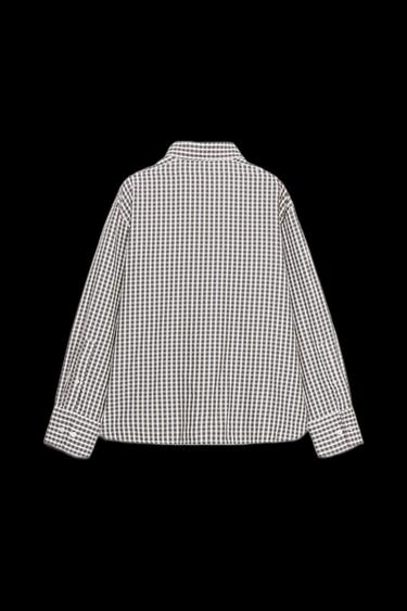 Zara CHECKED OXFORD SHIRT - Blue / White