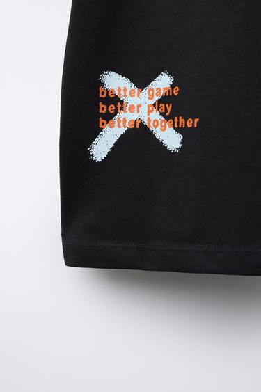 Zara GAME PRINT T-SHIRT - Anthracite grey