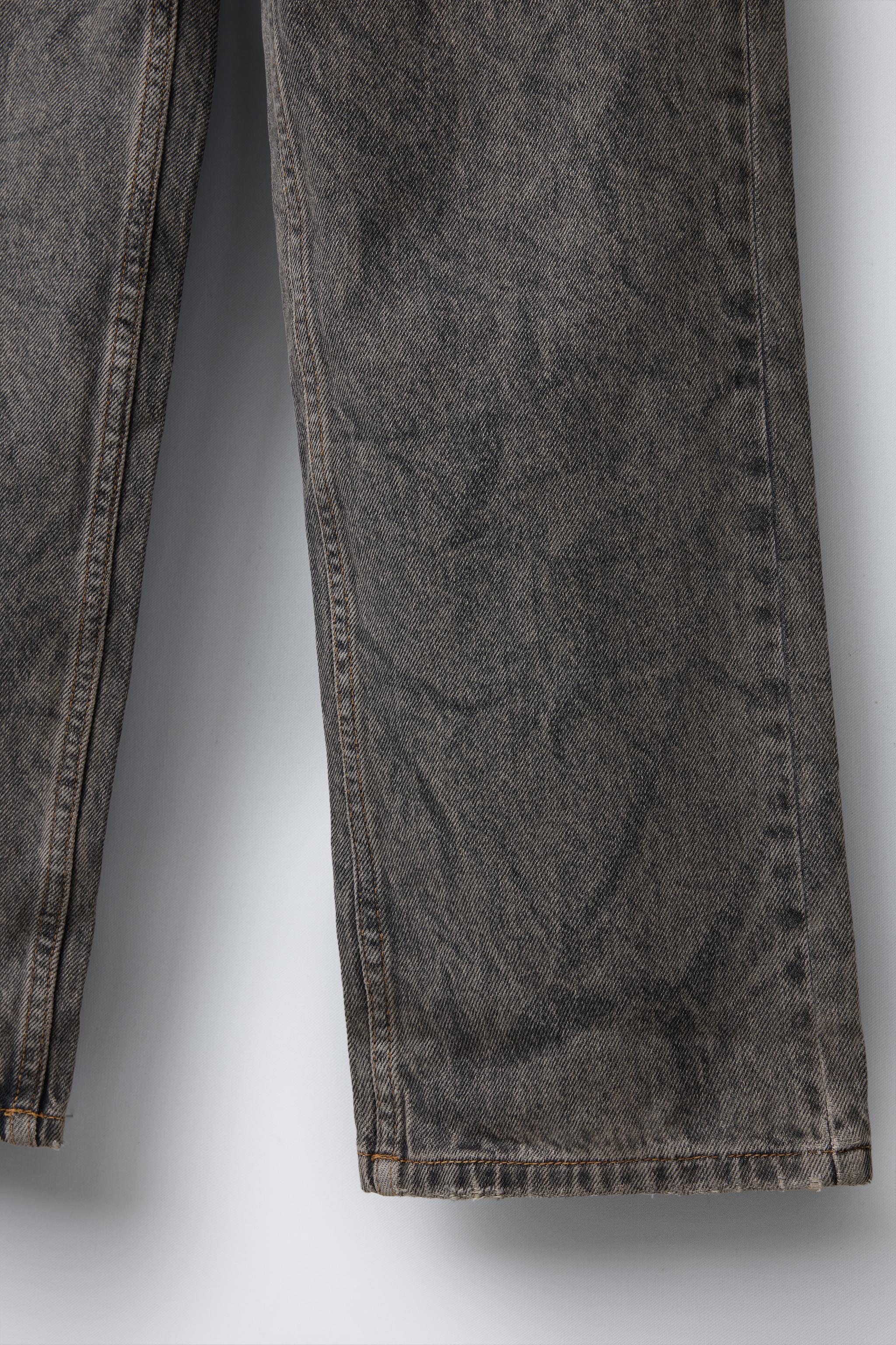 DISTRESSED STRAIGHT JEANS - Gray | ZARA Canada