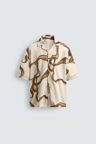 CAMISA ESTAMPADO ABSTRACTO - Tostado de Zara