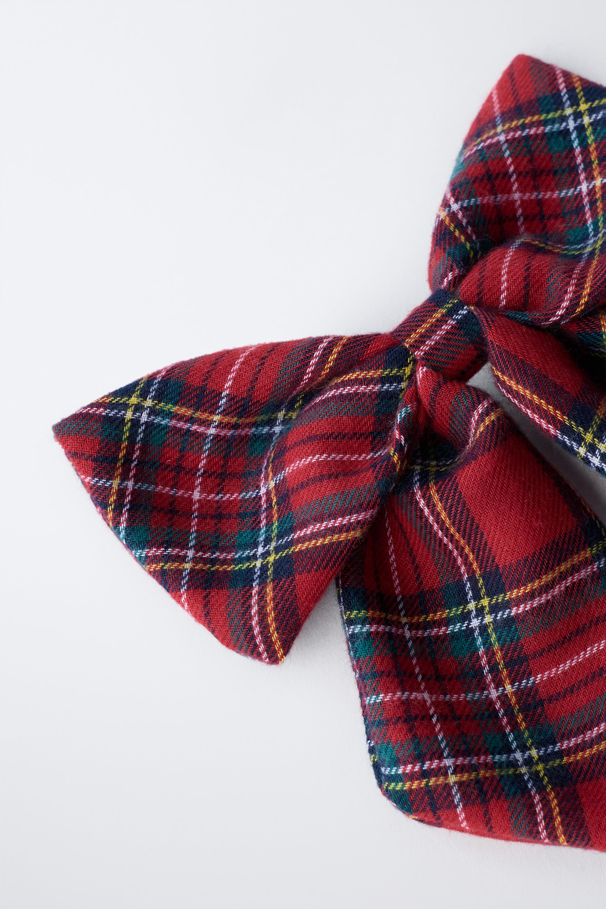 PLAID BOW CLIP