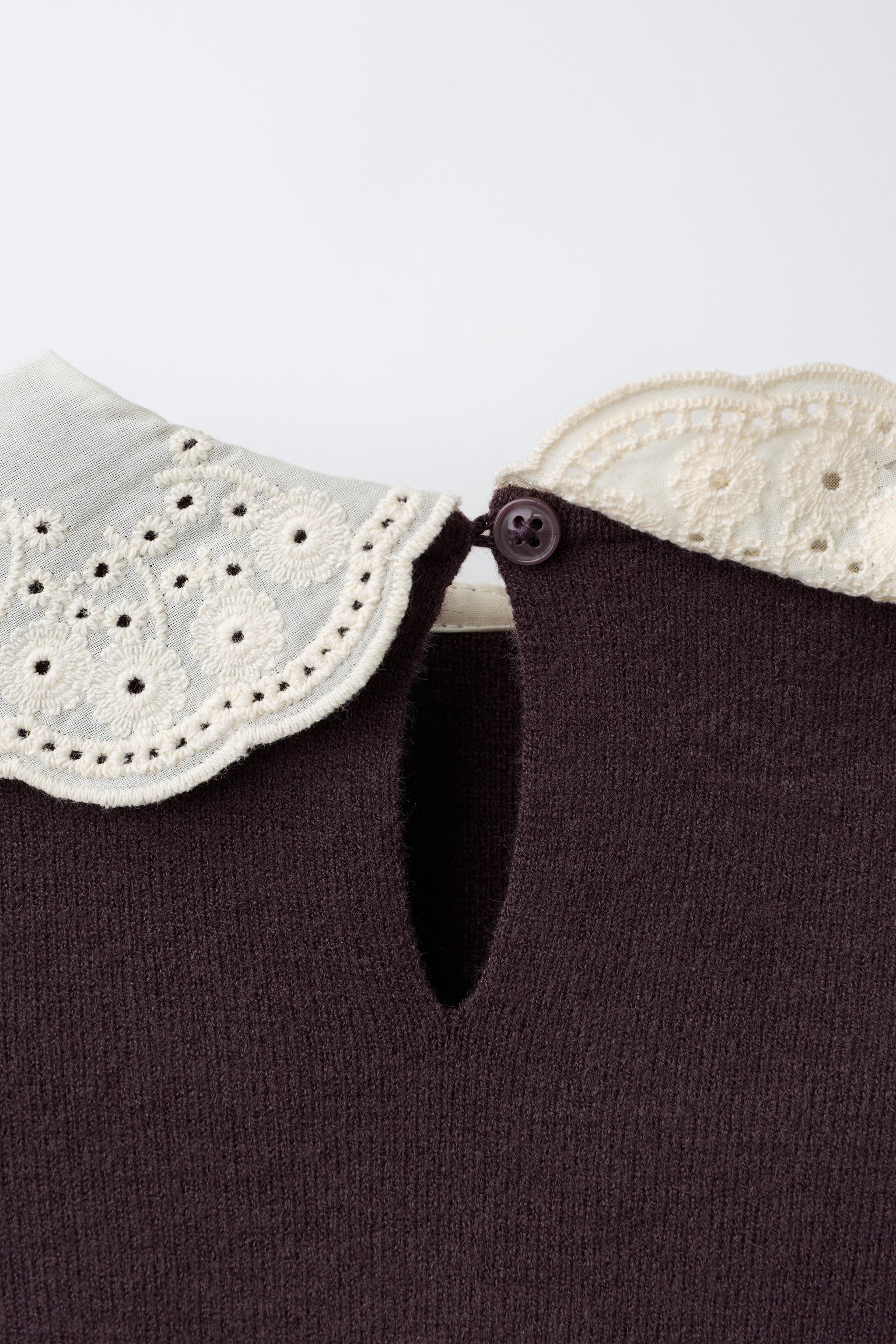 EMBROIDERED COLLAR KNIT JUMPER