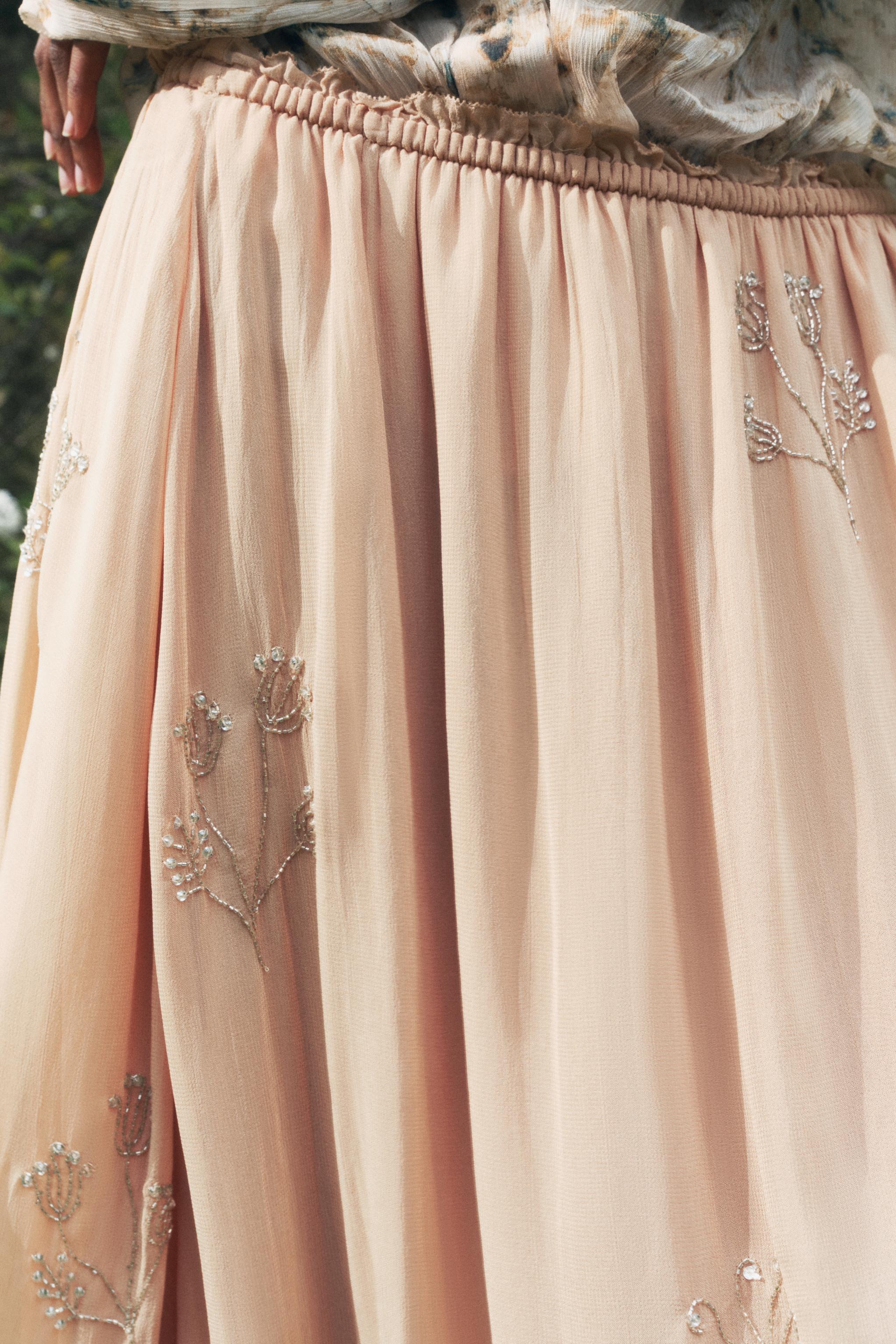 SPARKLE MIDI SKIRT ZW COLLECTION - taupe brown | ZARA United