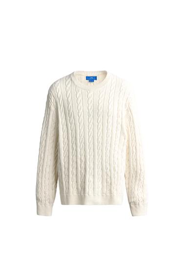 Zara AARON LEVINE X ZARA TEXTURED CABLE SWEATER - Ecru