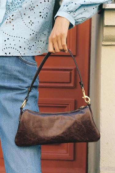 ELONGATED SHOULDER BAG - Chocolate by Zara - Image 0