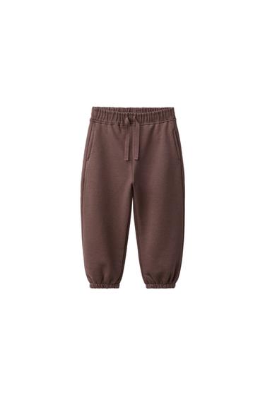 PANTALLONA JOGGER TË THJESHTA - Kafe e errët nga Zara