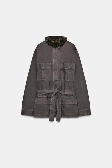 CORDUROY COLLAR JACKET - Brown by Zara - Image 5