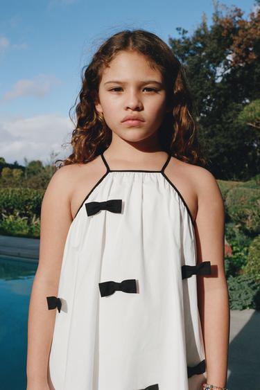 HALTERNECK BOW DRESS - White by Zara