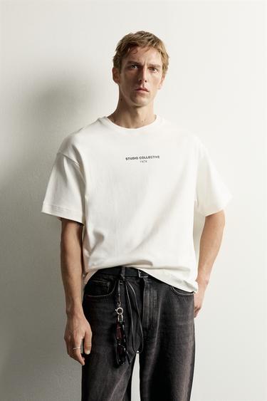 CONTRAST PRINT INTERLOCK SWEATSHIRT — Mid-ecru 2