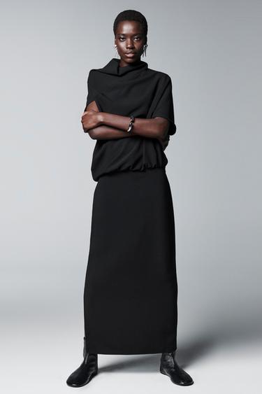 ZW COLLECTION ASYMMETRIC DRESS - Black by Zara