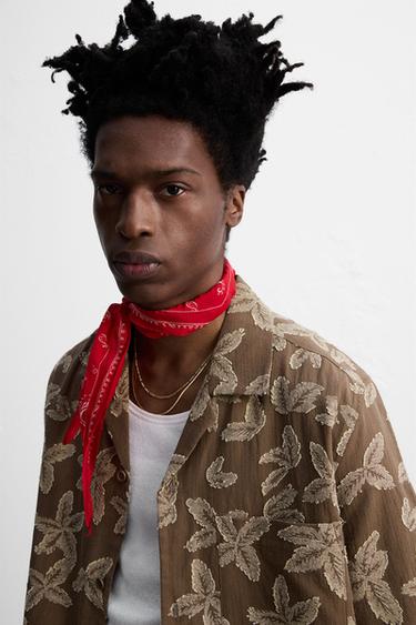 FLORAL JACQUARD SHIRT © OTIS KWAME KYE QUAICOE - Brown / Taupe by Zara