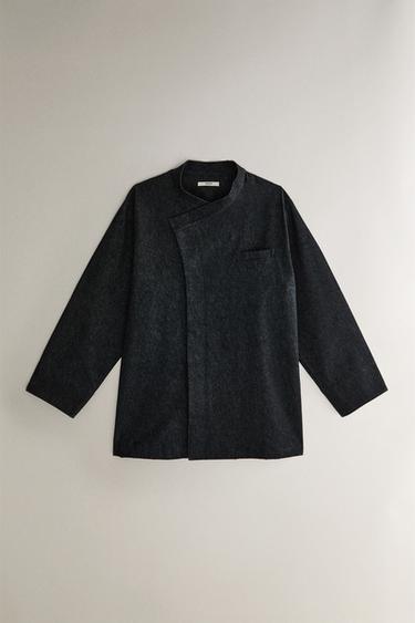 CHEFJACKE AUS DENIM - Blau von Zara