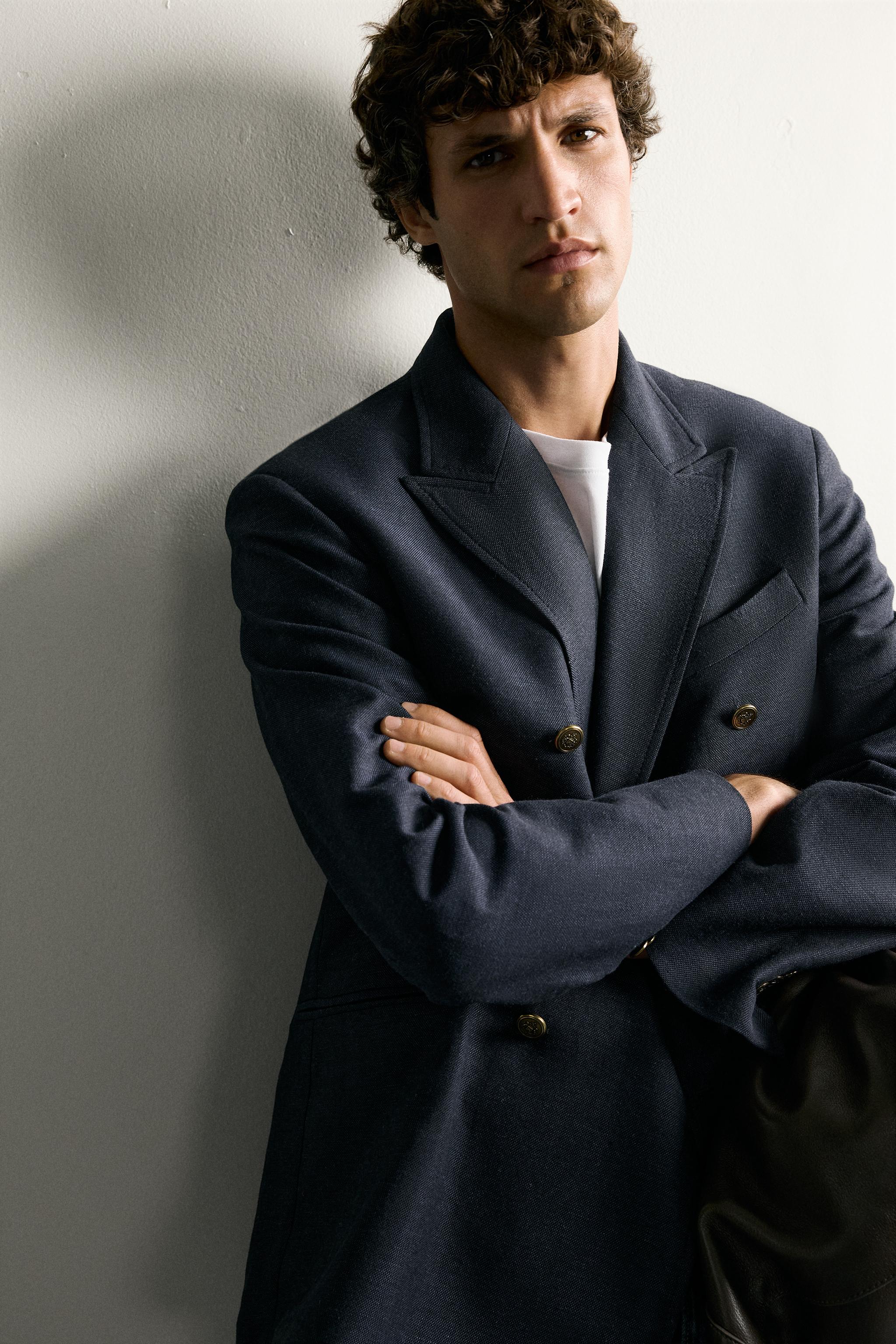 Мужские пиджаки Zara REGULAR FIT DOUBLE BREASTED BLAZER — фото 5