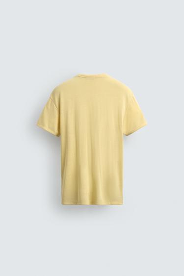 HAUT À COL TUNISIEN OUVERT - Jaune de Zara - Image 7