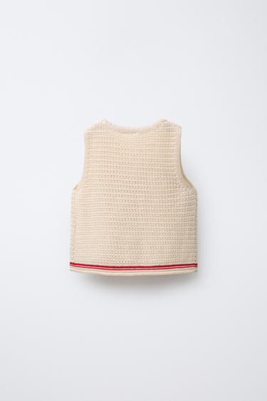 BOW KNIT TOP - Ecru by Zara - Image 1