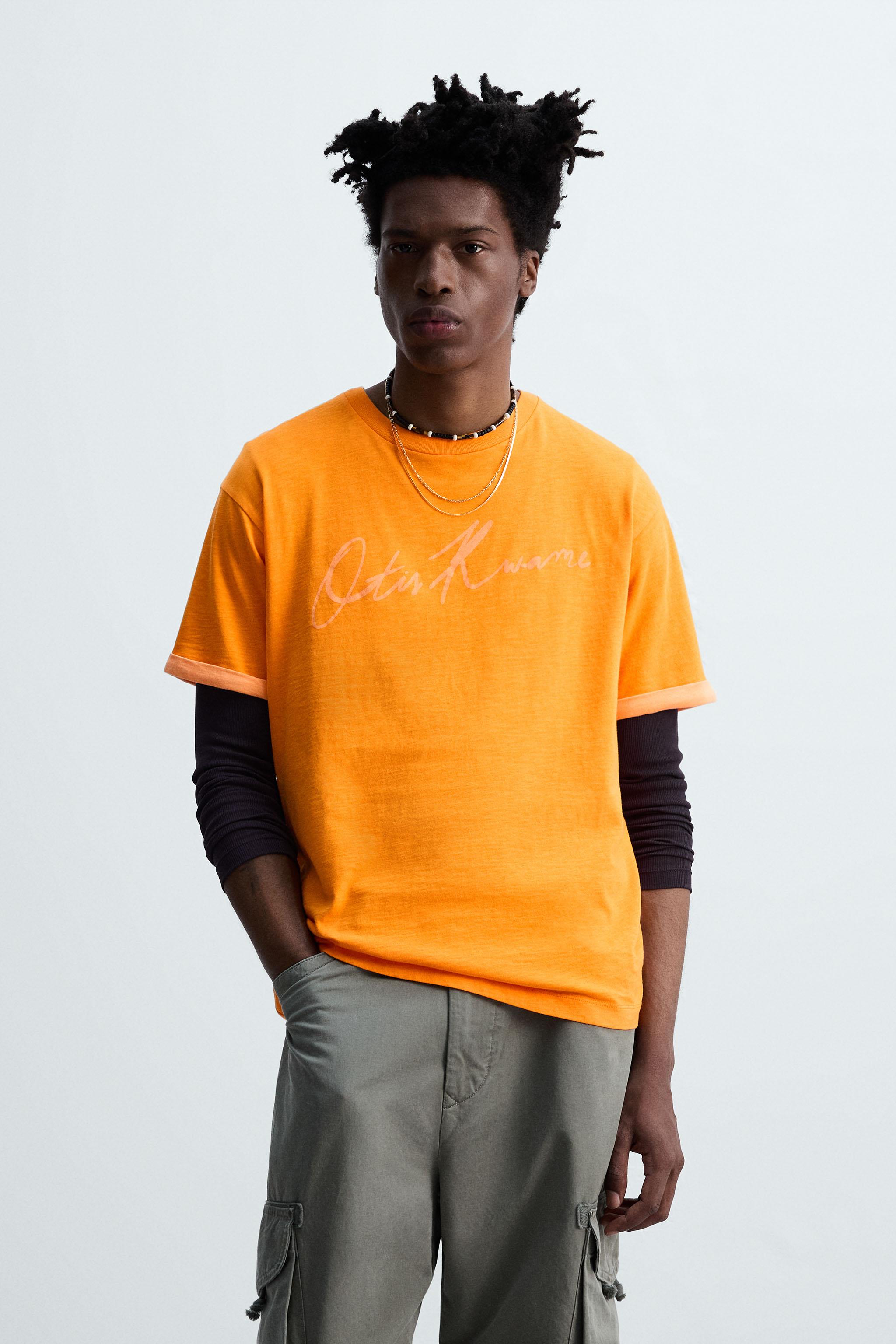 OTIS KWAME KYE QUAICOE SIGNATURE T-SHIRT - Orange | ZARA