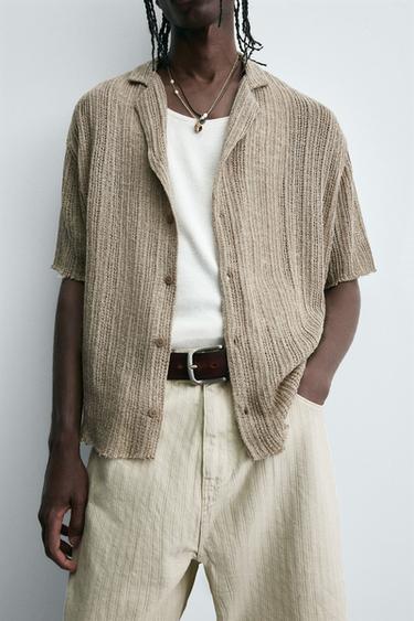 TEXTURED KNIT SHIRT - Ecru by Zara - Image 4