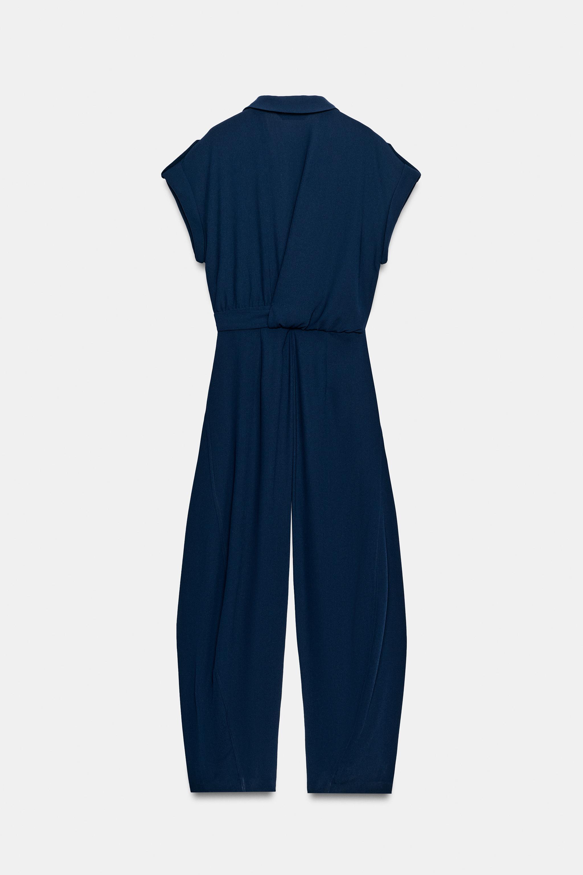 ベルト付きロングジャンプスーツ - ネイビーブルー | ZARA Japan / 日本