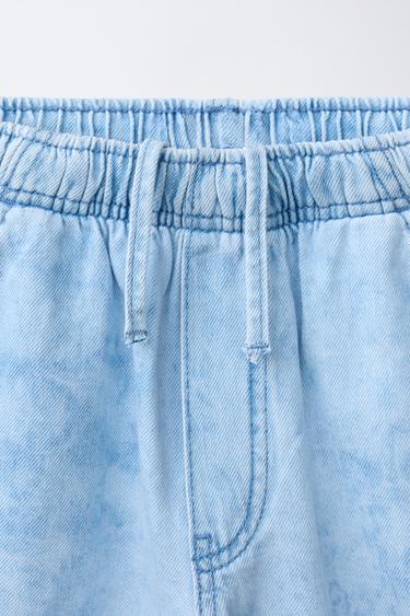 TIE-DYE DENIM BERMUDA SHORTS - Light blue by Zara - Image 2