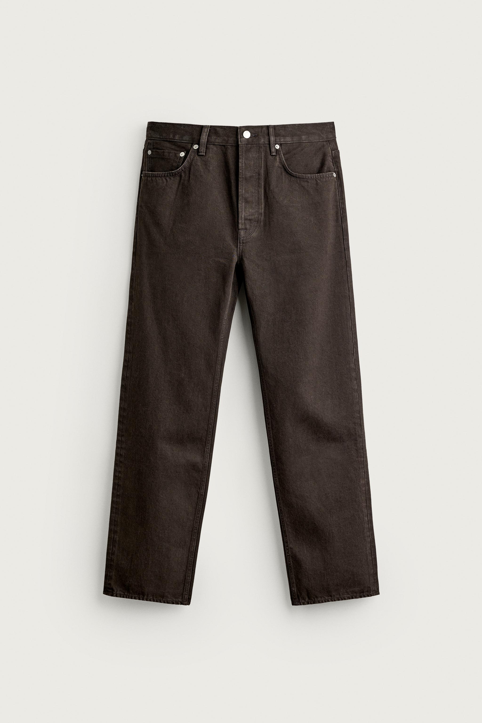 AARON LEVINE X ZARA STRAIGHT FIT JEANS — Chocolate brown