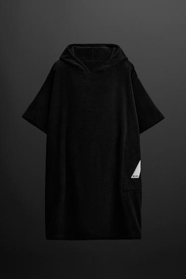 SURF TOWELLING PONCHO - Black by Zara