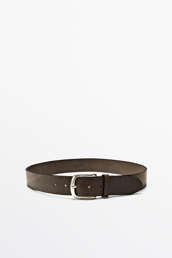 Nappa leather belt with arched buckle from Zara - $100