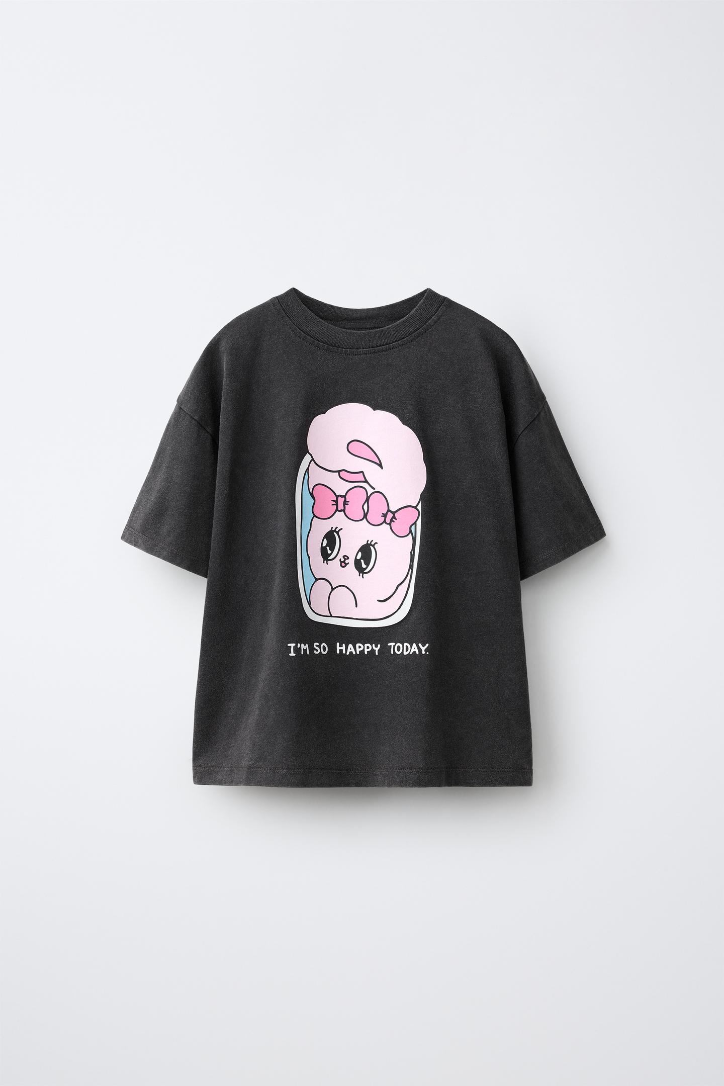 Детская футболка Zara Esther Bunny © T-SHIRT, цвет: Антрацитовый серый — фото 1