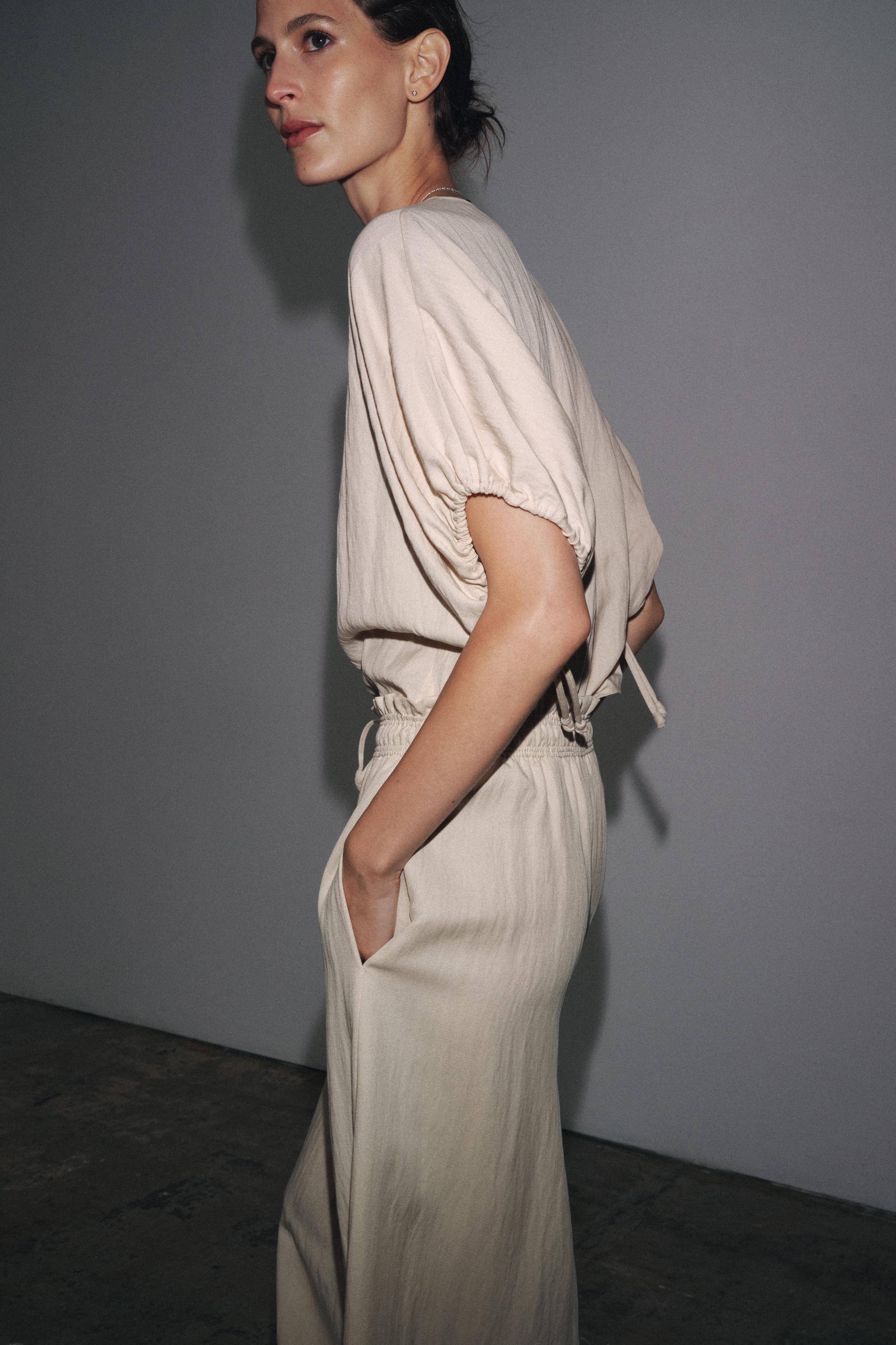 ZW COLLECTION PUFF SLEEVE BLOUSE - Sand | ZARA United States