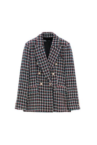 TEXTURED DOUBLE-BREASTED BLAZER