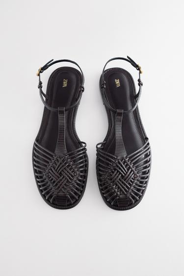 ПЛЕТЕНЫЕ САНДАЛИИ — Шоколадно-коричневый от Zara