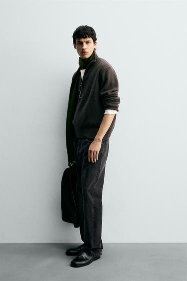 PULL 100 % LAINE COL ZIPPÉ - Gris anthracite de Zara - Image 3