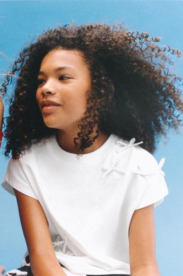 BOW T-SHIRT - White by Zara