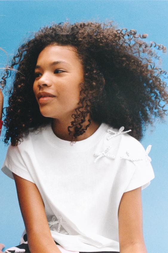 BOW T-SHIRT - White by Zara - Image 0