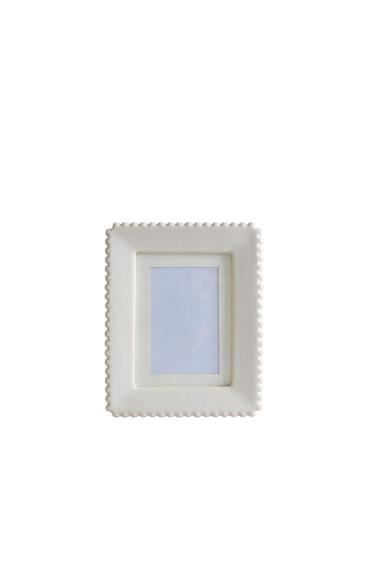CERAMIC PHOTO FRAME - Ecru by Zara