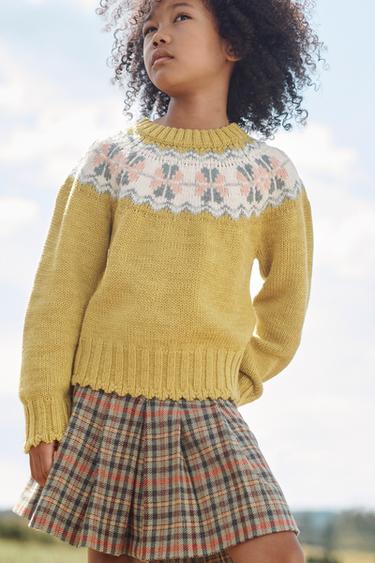 LIMITED EDITION GRECA PRINT JUMPER WITH WOOL - Lime by Zara - Image 3