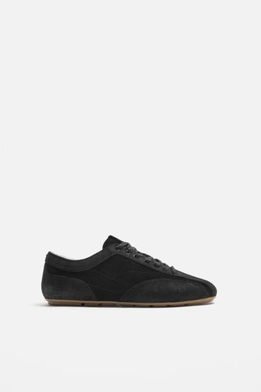 ULTRA-THIN SOLE LEATHER TRAINERS - Black by Zara