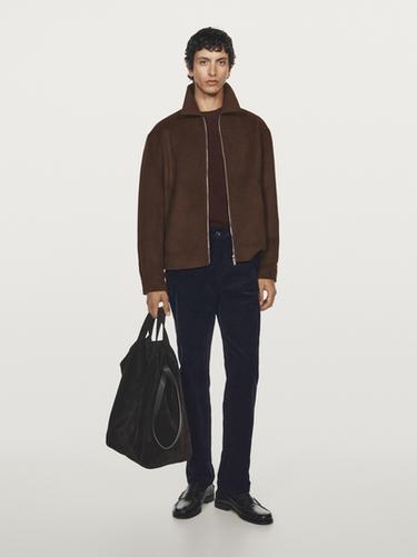 Zara Slim fit corduroy trousers - Navy blue