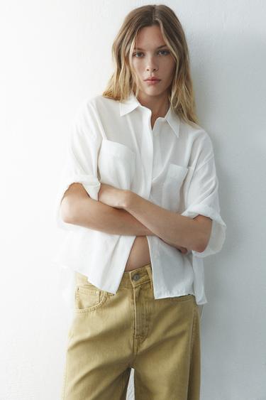 CAMISA FLUIDA - Blanco de Zara