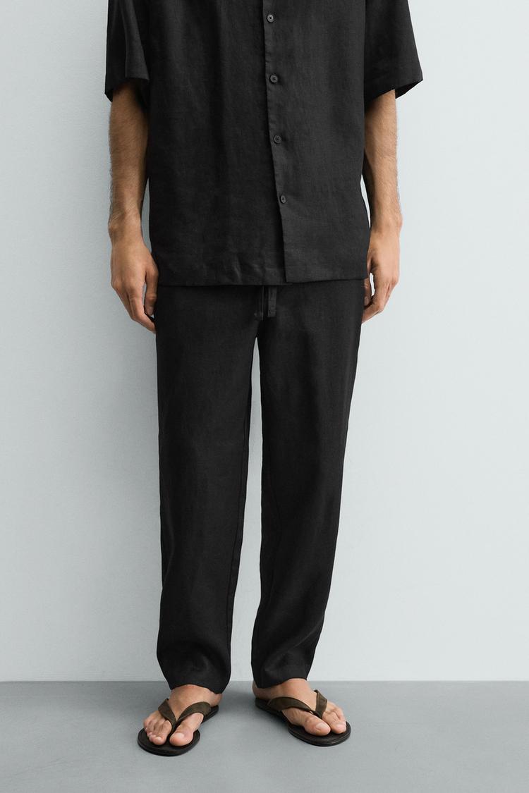 Pantalones 100% lino corte relajado 2