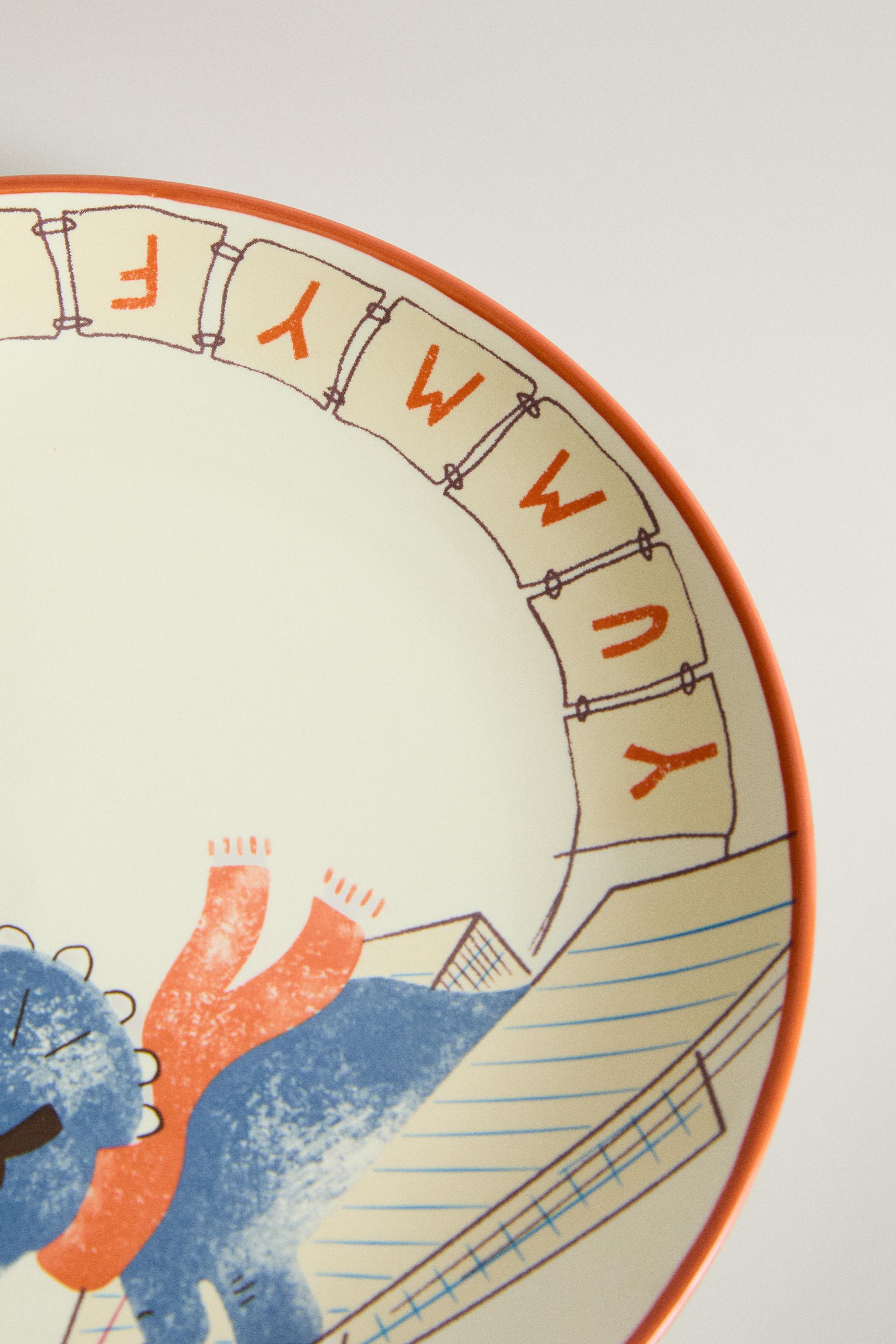 ASSIETTE ENFANT CÉRAMIQUE DINOSAURE