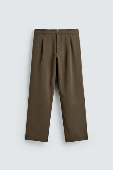 PANTALON FLUIDE COUPE DÉCONTRACTÉE - Marron / Taupe de Zara - Image 5