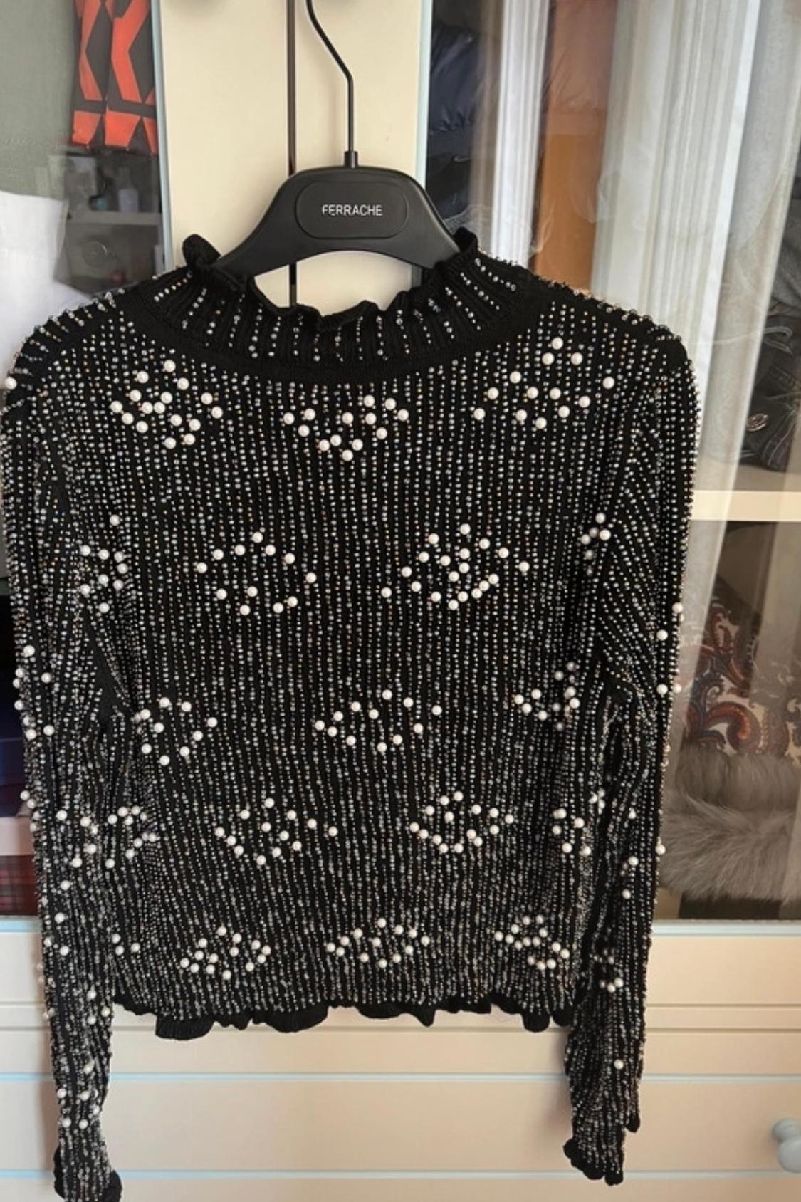 BEADED KNIT SWEATER