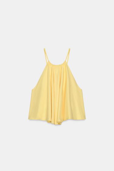 VOLUMINOUS HALTER TOP - Yellow by Zara - Image 7