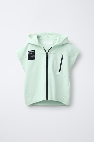 Zara SPORTY INTERLOCK VEST - Sea green