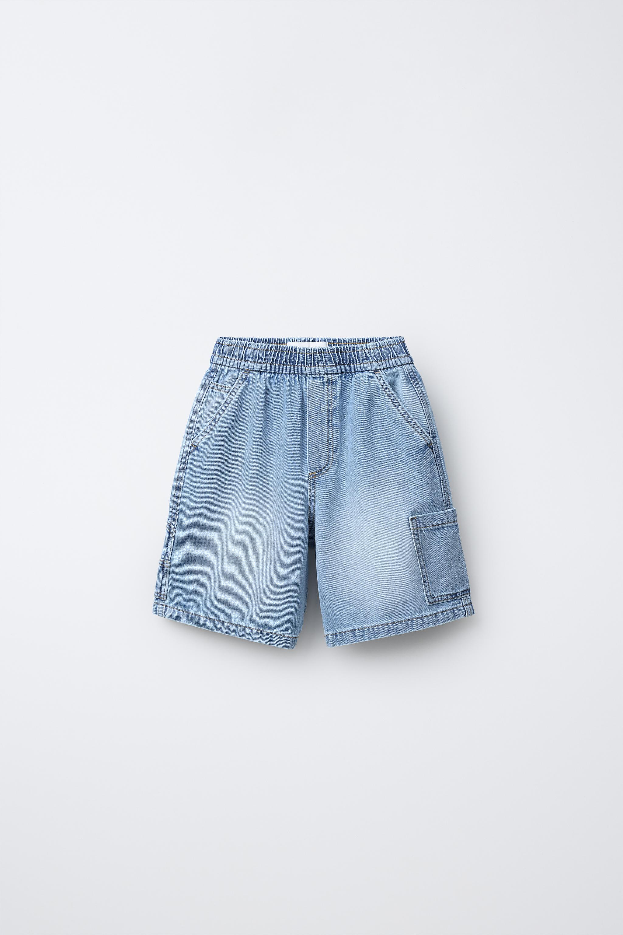バギーフィット デニムカーペンターバミューダパンツ - ブルー | ZARA