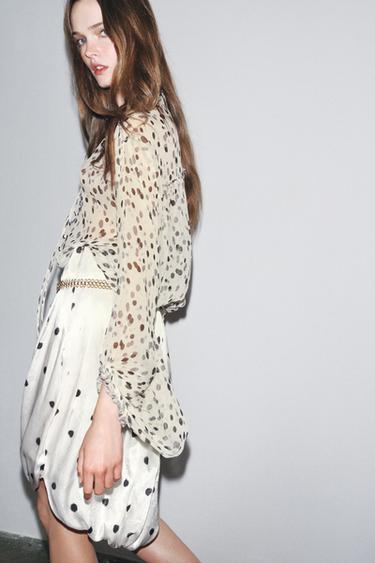 قميص منقط ZW COLLECTION - أسود / أبيض by Zara - Image 0