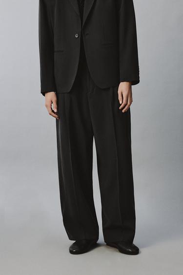 RELAXED FIT FLOWING TROUSERS - Black by Zara