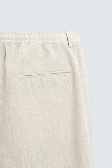 PANTALON 100 % LIN - Beige clair de Zara - Image 9