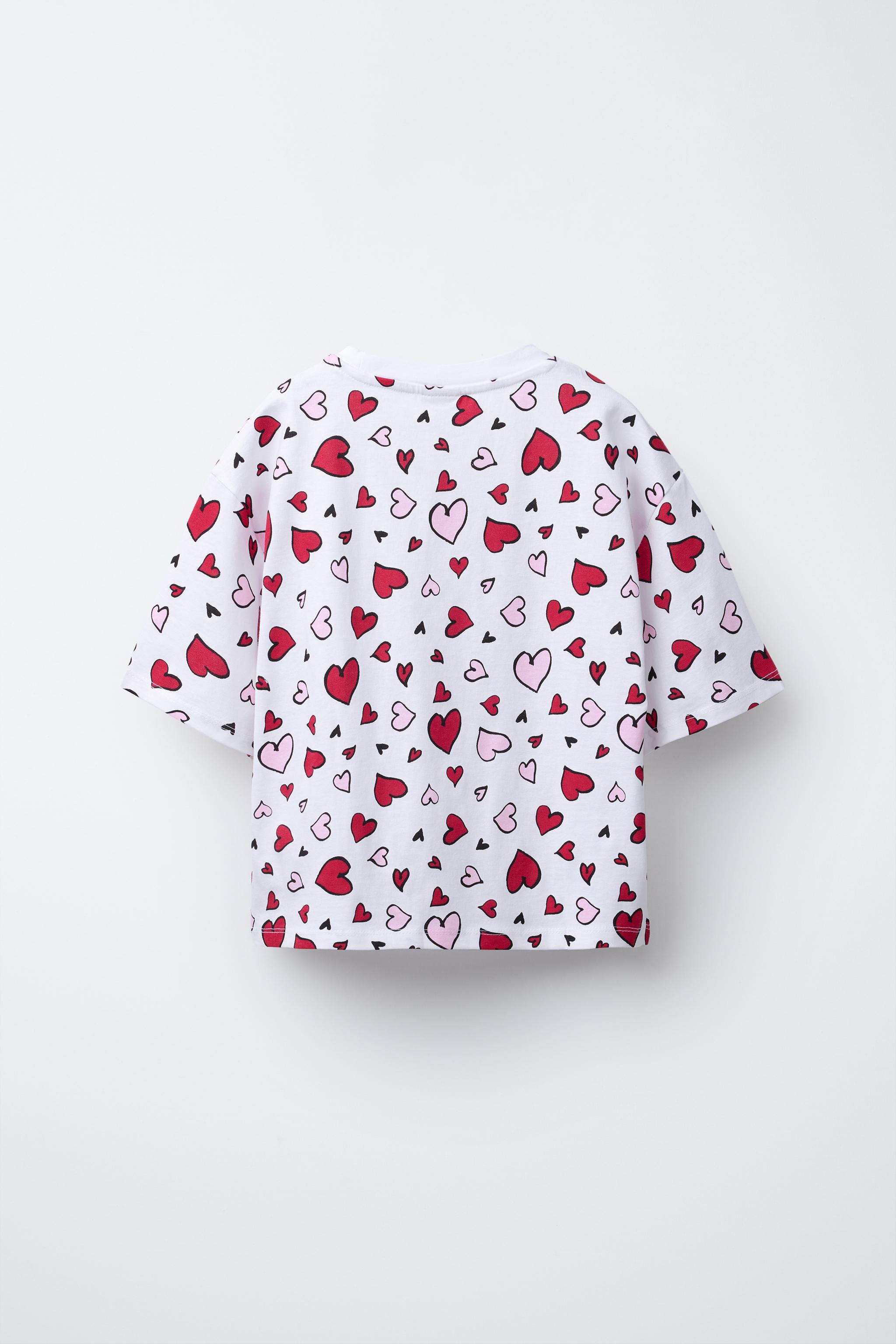 HEART PRINT T-SHIRT - White | ZARA United States
